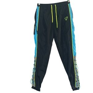 Switch Remarkable Bong Hwa Jogger Pants Mens Small Black Neon Blue active NEW